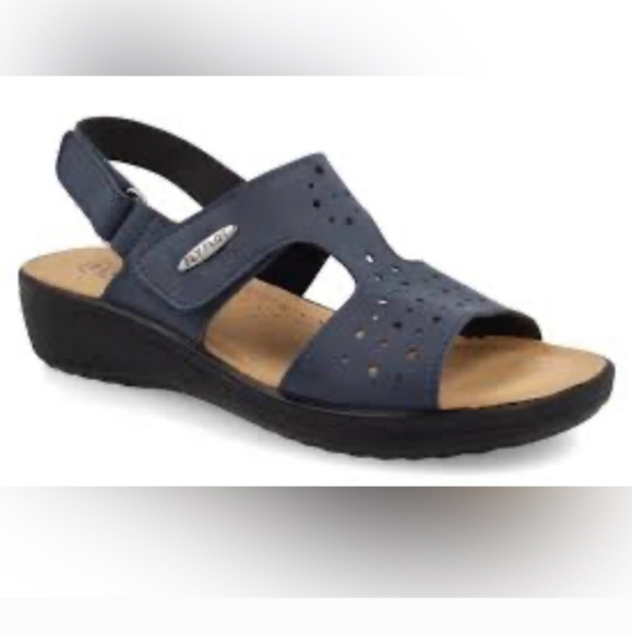 Plumatech Fly Flot Made in Italy Navy Blue Sandals Women's Size 9 Brand New - Picture 1 of 13